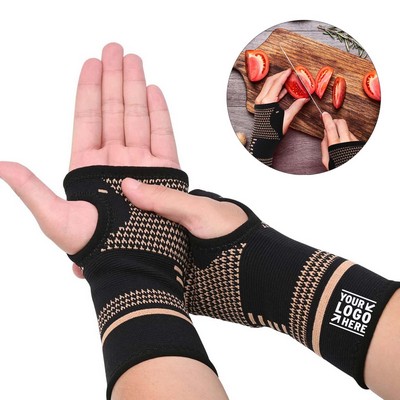 Copper Wrist Compression Sleeves for Women and Men