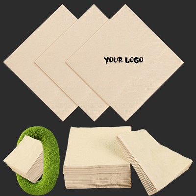 Custom Unbleached Natural Paper Beverage Napkins