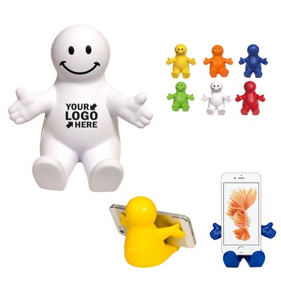 Squeezable Smile Face Phone Holders Stress Relief Ball