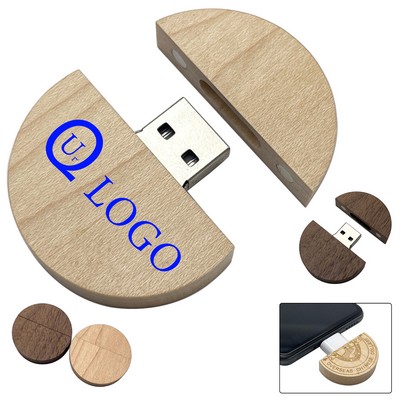 Round Wooden Usb Flash Driver-8Gb