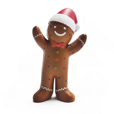 Slow-Rebound Christmas Hat Gingerbread Man Stress Ball