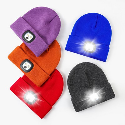 Outdoor Camping LED Lights Knit Beanie