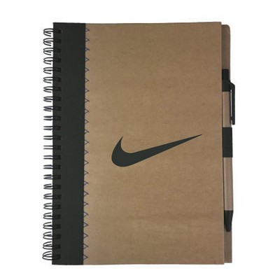 Recycled paper & Spiral Notebook with one color pad print