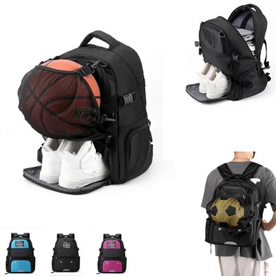 Basketball Backpack with Separate Ball Holder and Shoe Pocket