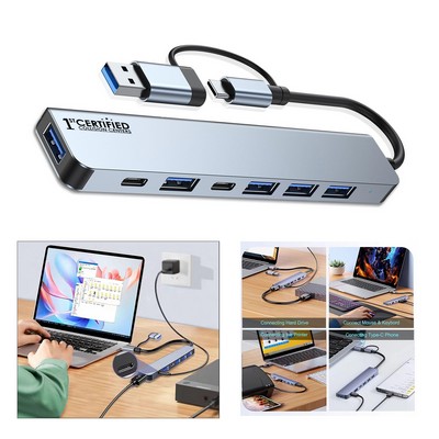 Aluminum 7 in 1 USB Multiport USB Adapter