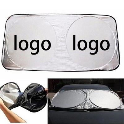 Custom 190T Silver Coated Fabric Car Sun Shade