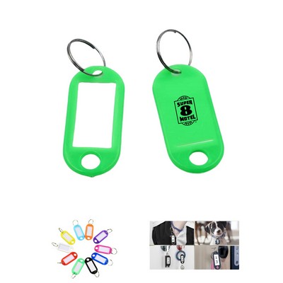 Plastic Key Tags with Split Ring Label Window