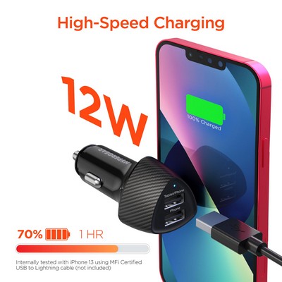 HYPERCEL Hypergear Speedboost 12W Usb + 5W Usb Car Charger - Black