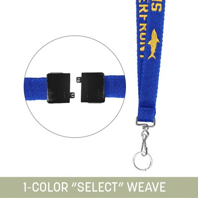 3/4" Woven lanyard w/ Swivel Snap & Split Ring & Breakaway - "Select" Weave