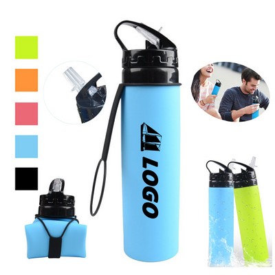 20Oz Silicone Foldable Water Bottle