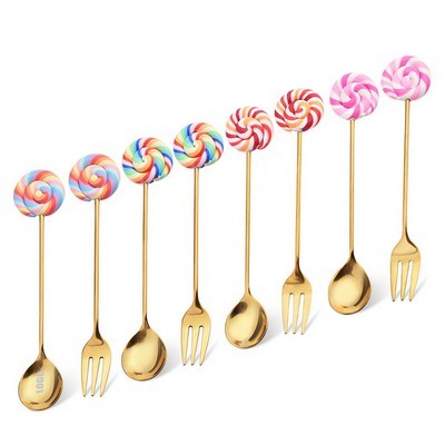 Lollipop Dessert Coffee Spoon Or Fork