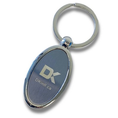 Oval Matte Center Keychain