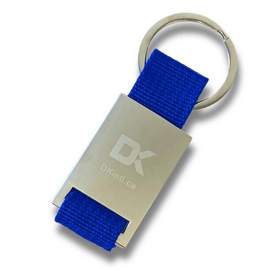 Blue Fabric Keychain