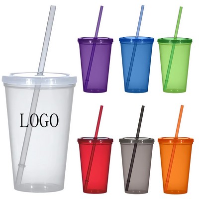 Double Layer Transparent Plastic Cup