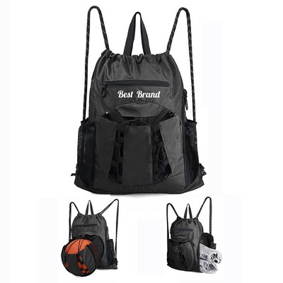 Durable Basketball Drawstring Backpack