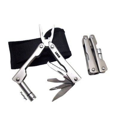 Multi Pliers Tool Kit w/Flashlight Key Chain