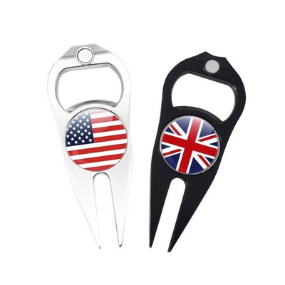 3-in-1 Pitchfork Golf Divot Tool