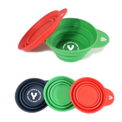 Collapsible Silicone Food Water Travel Bowl For Dog And Cat