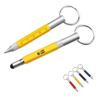 Mini Metal Multi-Function Ballpoint Pen Keychain