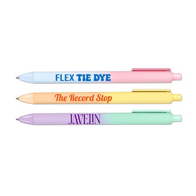 Flex Tie Dye Soft Touch Rubberized Hybrid Ink Gel Pen with Multicolor Pastel Gradient