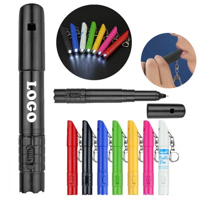 Multi-function Whistle Ballpoint Pen with Flashlight