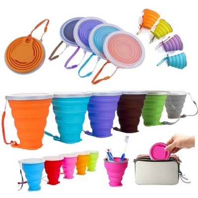 9.5 oz. Silicone Collapsible Travel Cup w/ Lid