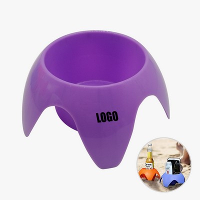 Lightweight Portable Beach Cup Holder for Drinks and Essentials