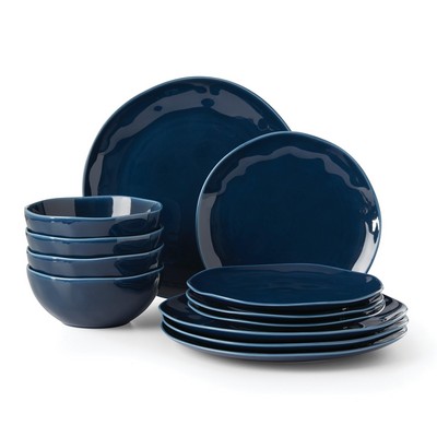 Lenox Bay Colors 12Pc Dinnerware Set Blue Glaze