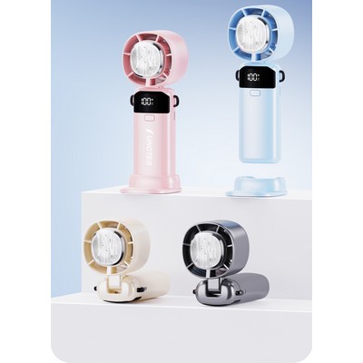 Portable Handheld Cold Compress Fan, Speed(1-100) Adjustable/5000mAh Battery Rechargeable