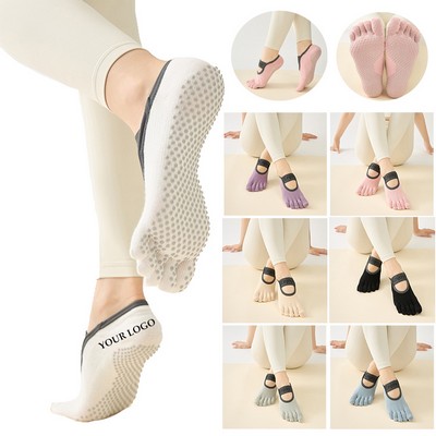 Cute Ballet Stockings Grip Yoga Socks Professional Anti-slip Pilates Socks 5 Toe