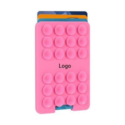 Silicone Suction Card Holder Phone Mount Wallet