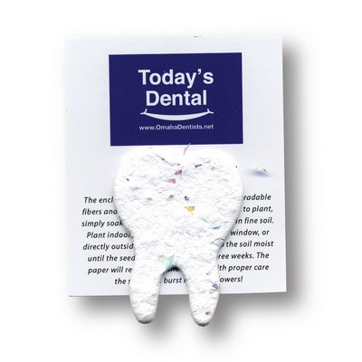 Seed Paper Tooth w/Embedded Forget Me Not Seed