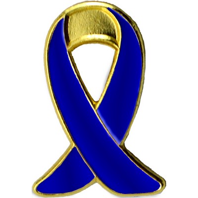 Blue Awareness Ribbon Clutch Pin (1")