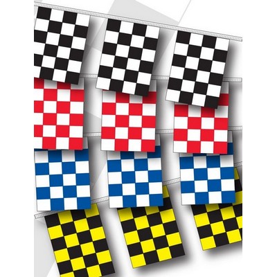 60' Checkered Rectangle Race Track Starter Pennant (8 Mil.)