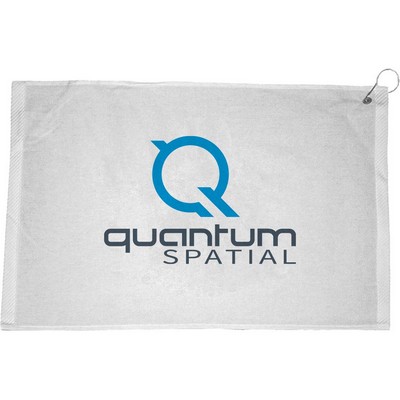 Turkish Hemmed Golf White Towel (16"x25")