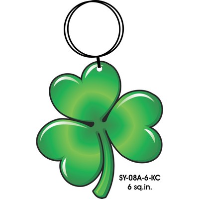 Shamrock Key Chain w/Clear Mirrored Back (6 Square Inch)