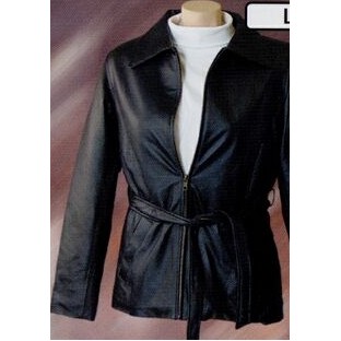 High Quality Soft Nappa Leather Jacket with Belt