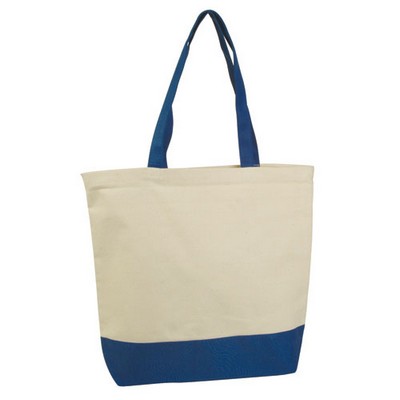 Standard Cotton Canvas Tote Bag w/Contrast Bottom & Handle