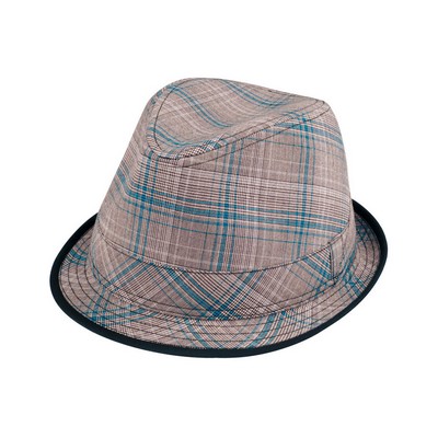 Plaid Fedora Hat w/ Black Trim