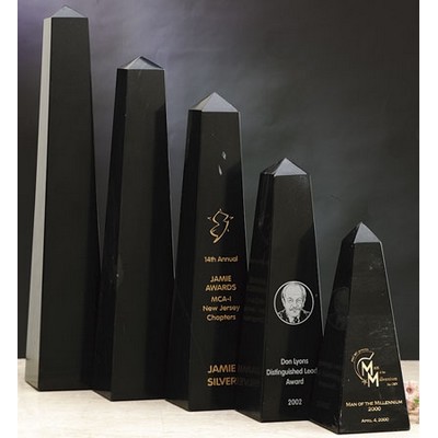 12" Black Genuine Marble Elite Obelisk Award