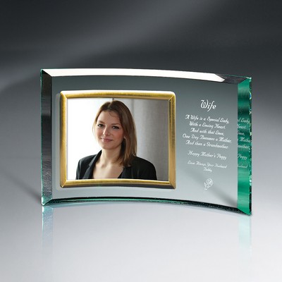 Jade Glass Crescent with 7" x 5" Frame