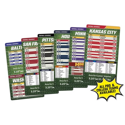 Magnet Sport Schedules - 3.5x6 Football Round Corners - 20 mil.