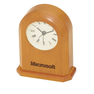 Distinct Arched Desktop Clock in Cherry Finish