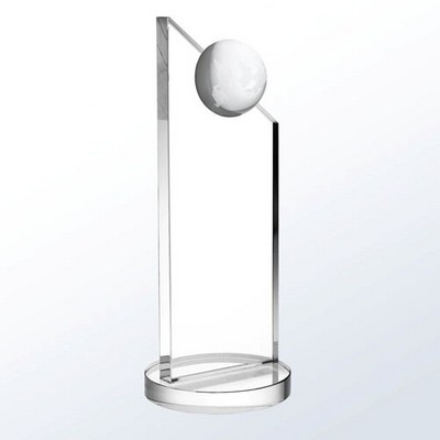 Crystal Apex Globe Award, Small (3-3/8"x7"H)