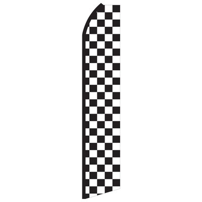 12' Digitally Printed Black/White Checkered Swooper Banner