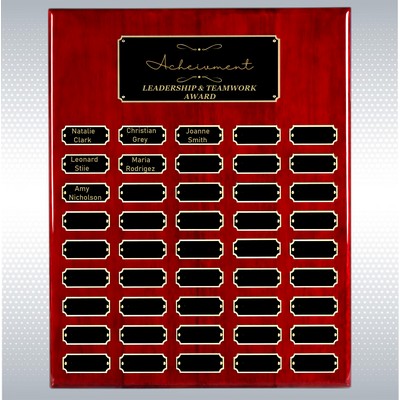 Rosewood Piano Finish 45 Plate Perpetual Plaque (16" x 20")