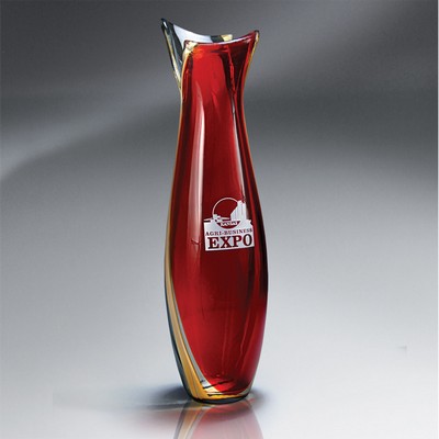 Brilliant Red Centerpiece Vase (Includes Silver Color-Fill)