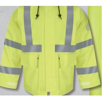 Bulwark™ Men's Hi-Visibility Flame-Resistant Rain Jacket - Yellow/Green