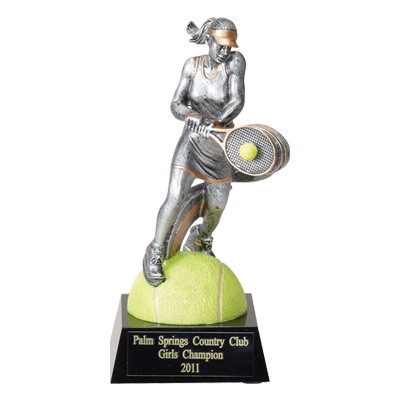 7½" Tennis Trophy w/Female Player