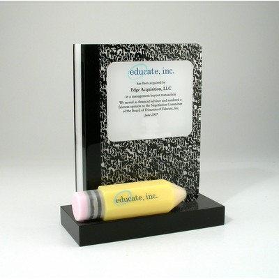 Flat Book Lucite® Embedment Award on Base (4 1/2" x 6" x 1 1/2")